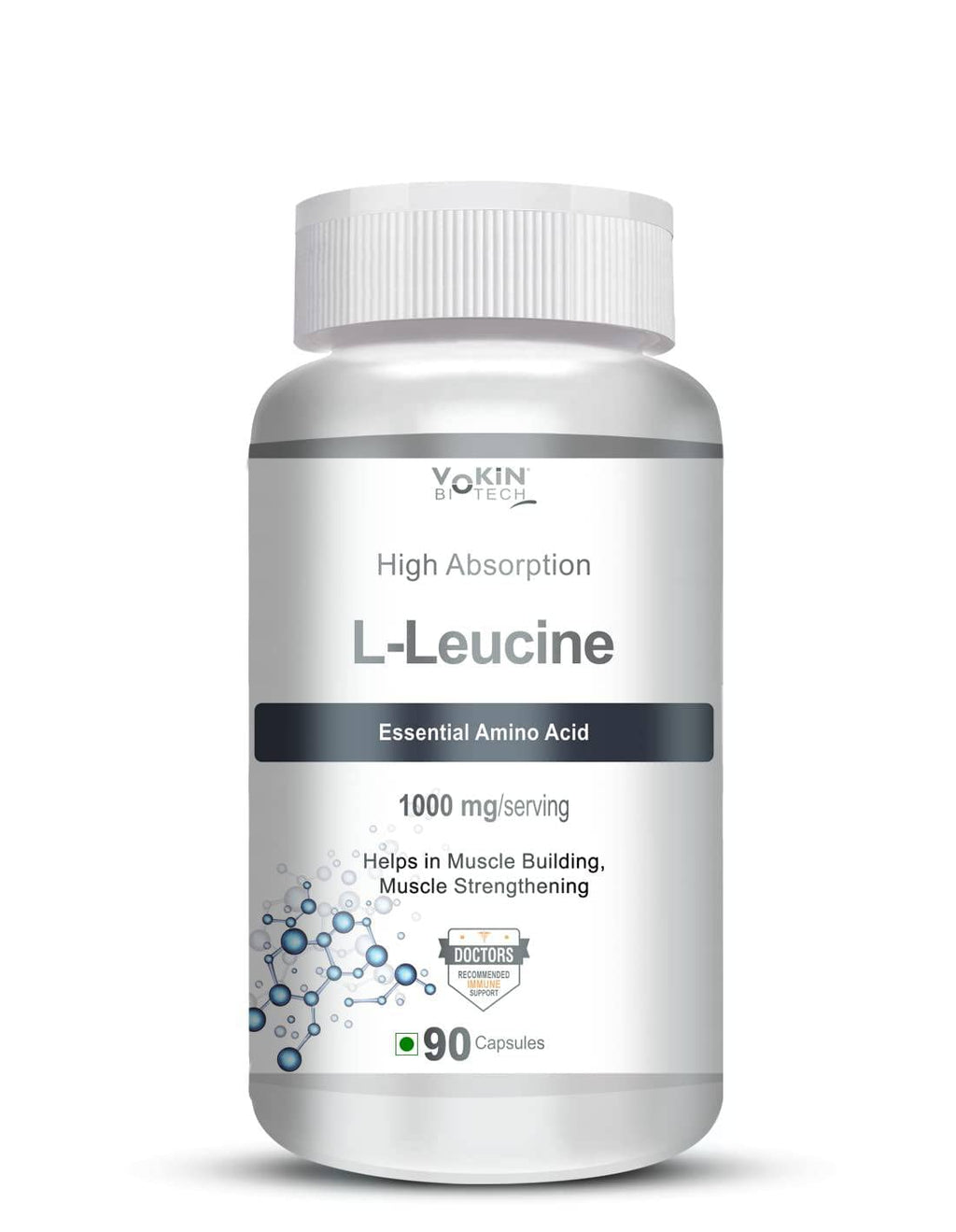Vokin biotech L- Leucine – Supports muscle Building, Muscle Strengthening – 1000mg | Grocsy