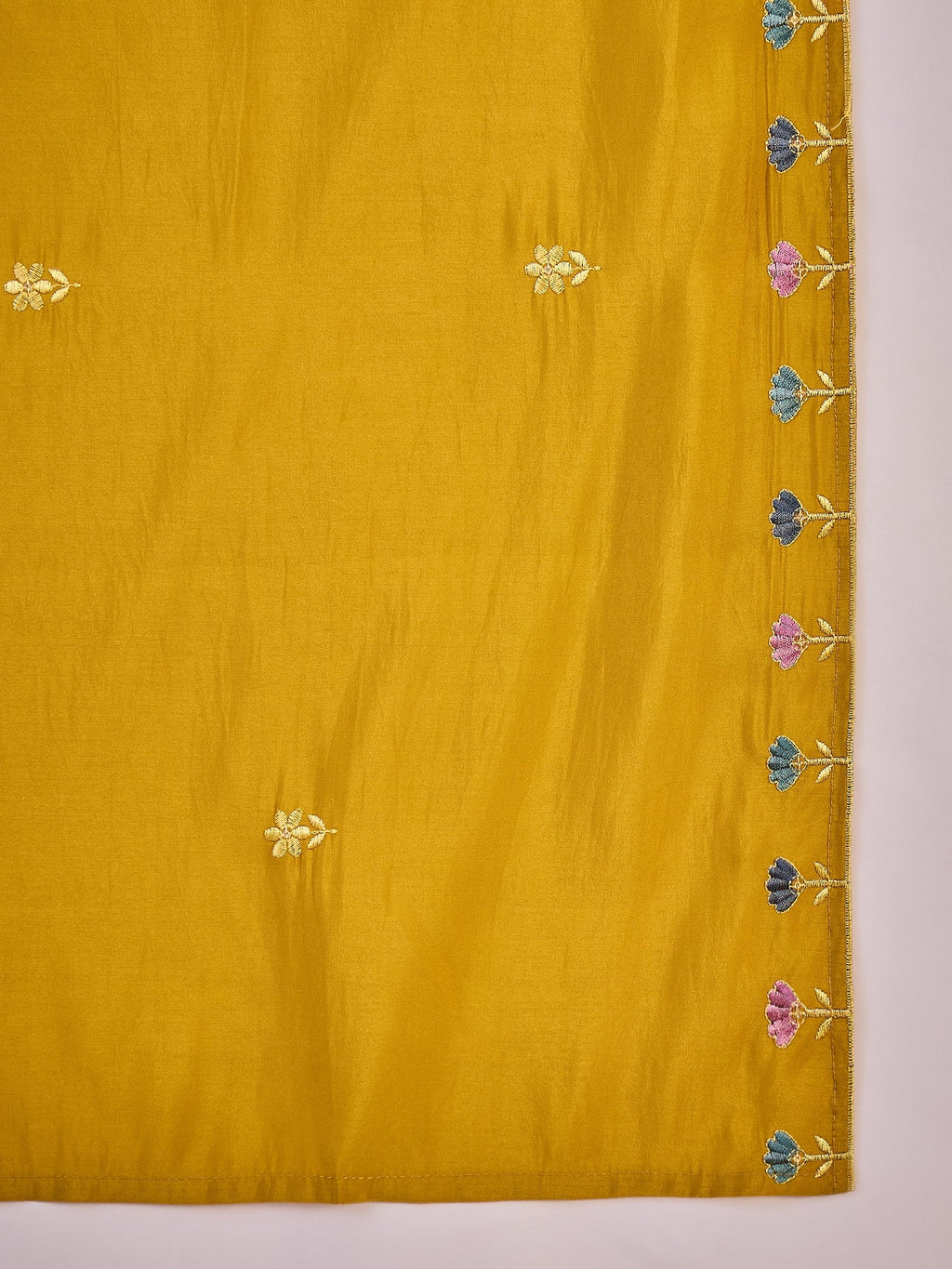 Joban Fashion Mustard Silk Embroidery Readymade Kurta Set | Grocsy