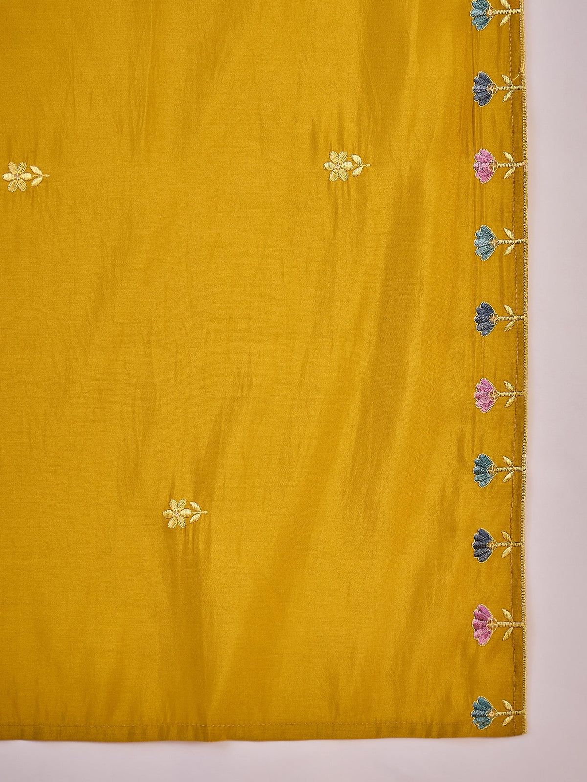 Joban Fashion Mustard Silk Embroidery Readymade Kurta Set | Grocsy