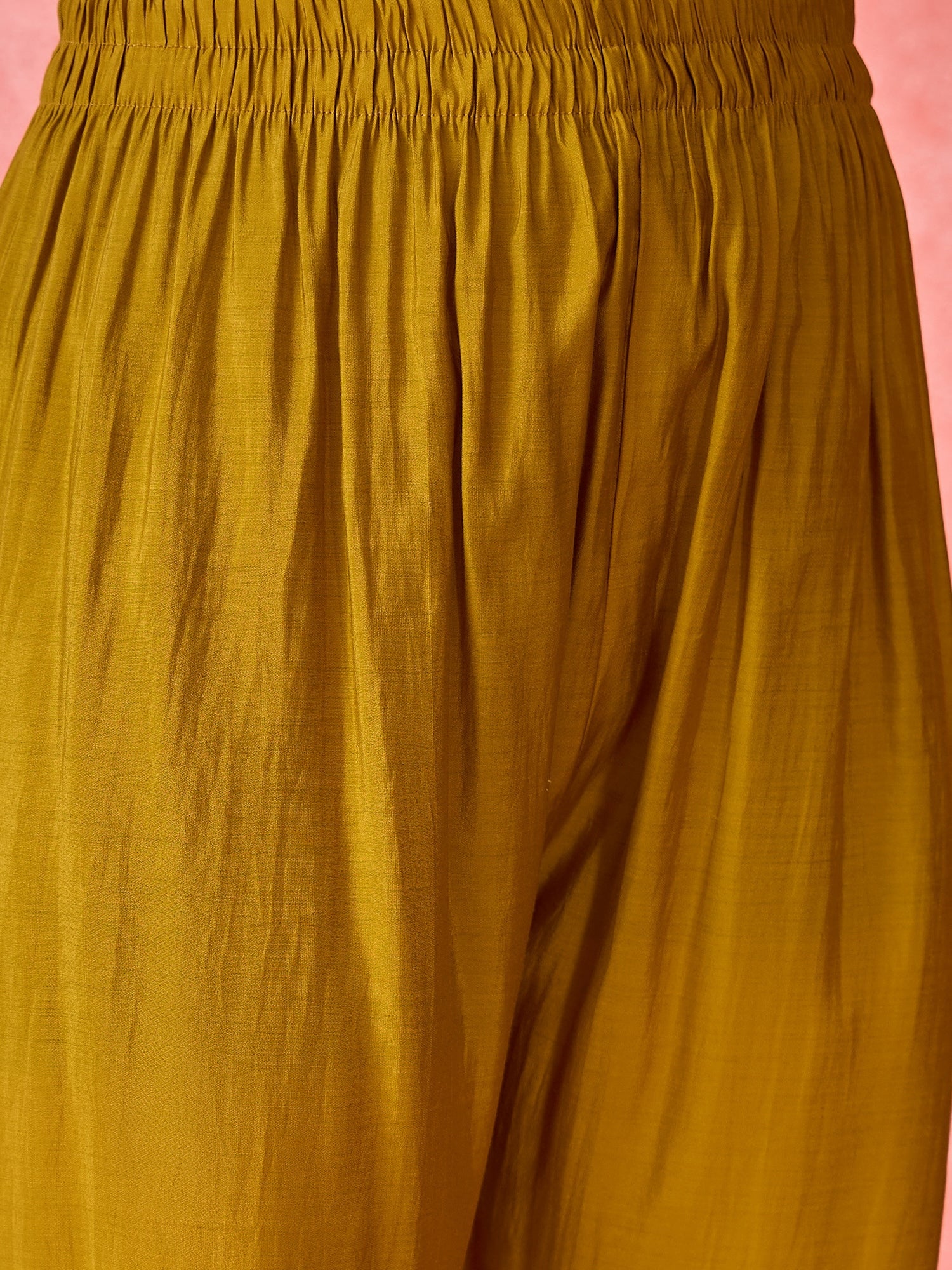 Joban Fashion Mustard Silk Embroidery Readymade Kurta Set | Grocsy