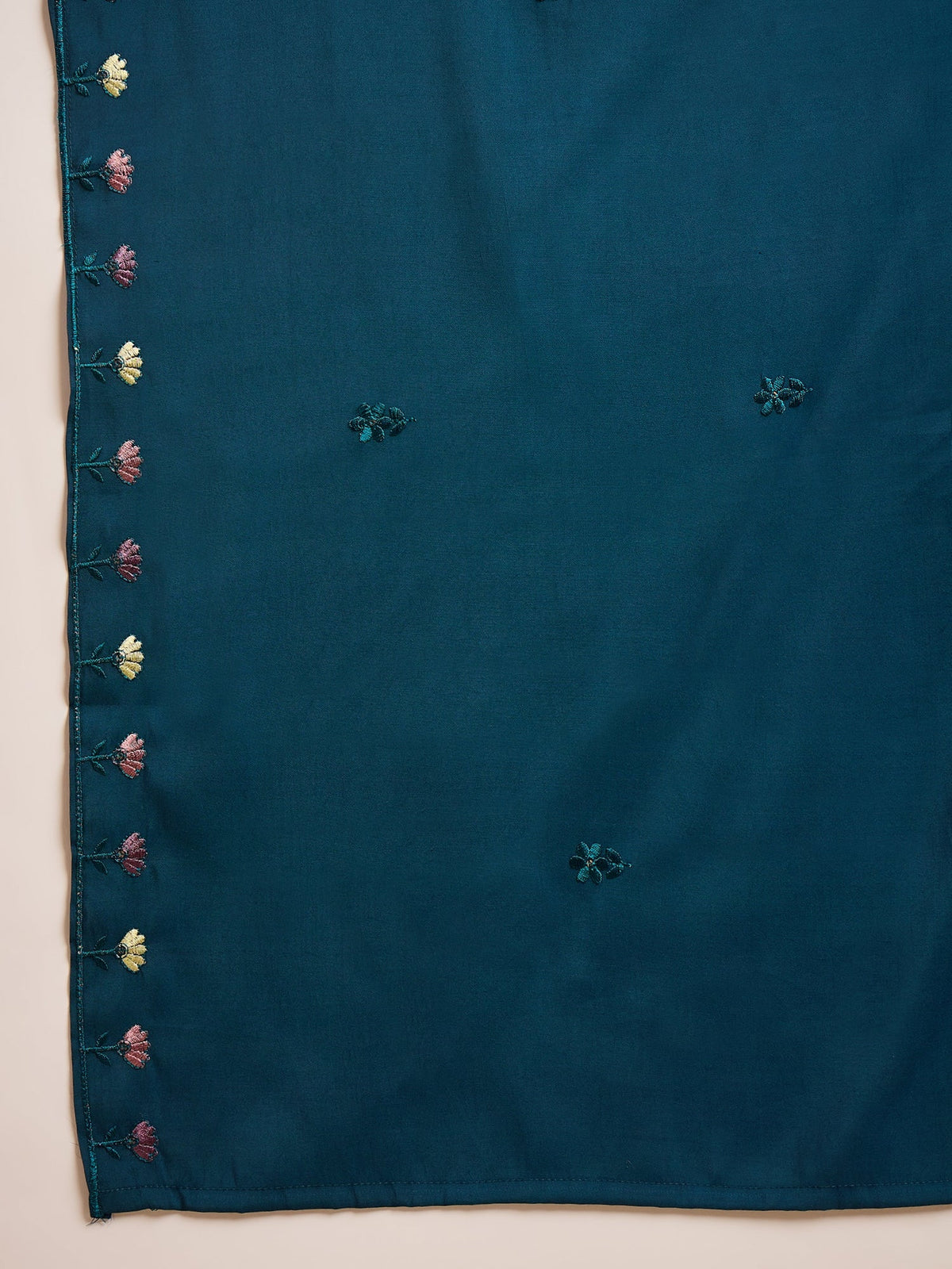 Joban Fashion Teal Silk Embroidery Readymade Kurta Set | Grocsy