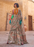 Monjolika Fashion Stunning Light Grey Colour Printed Tissue Designer Saree | Grocsy
