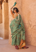 Monjolika Fashion Stunning Sea Green Colour Printed Tissue Designer Saree | Grocsy