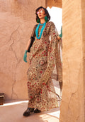 Monjolika Fashion Stunning Beige Colour Printed Tissue Designer Saree | Grocsy