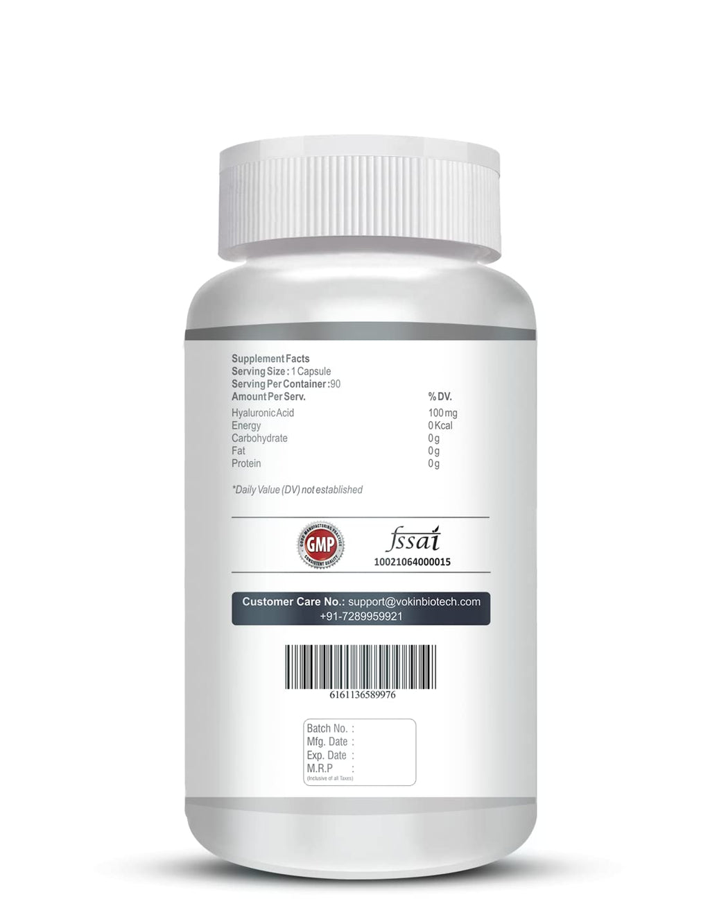 Vokin Biotech Hyaluronic Acid - Support Joint & Connective Tissues – 100mg | Grocsy