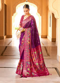 Monjolika Fashion Purple Colour Soft Silk Sarees With Traditional Motifs | Grocsy