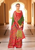 Monjolika Fashion Mehendi Colour Soft Silk Sarees With Traditional Motifs | Grocsy