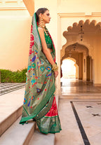 Monjolika Fashion Crimson Colour Soft Silk Sarees With Traditional Motifs | Grocsy