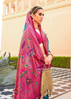 Monjolika Fashion Blue Colour Soft Silk Sarees With Traditional Motifs | Grocsy