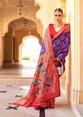 Monjolika Fashion Violet Colour Soft Silk Sarees With Traditional Motifs | Grocsy
