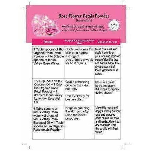 Indus Valley Bio Organic Rose Petals Powder | Grocsy