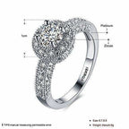 Crystal Royal Queen Sterling Silver Plated Ring | Grocsy