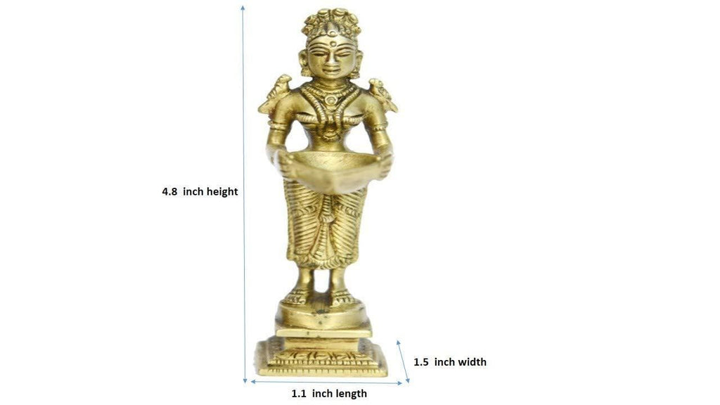 Oil Lamp Deep Lady Brass Collectible Handicraft Small Art | Grocsy