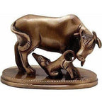 Kamdhenu Cow & Calf Brass Showpiece | Grocsy