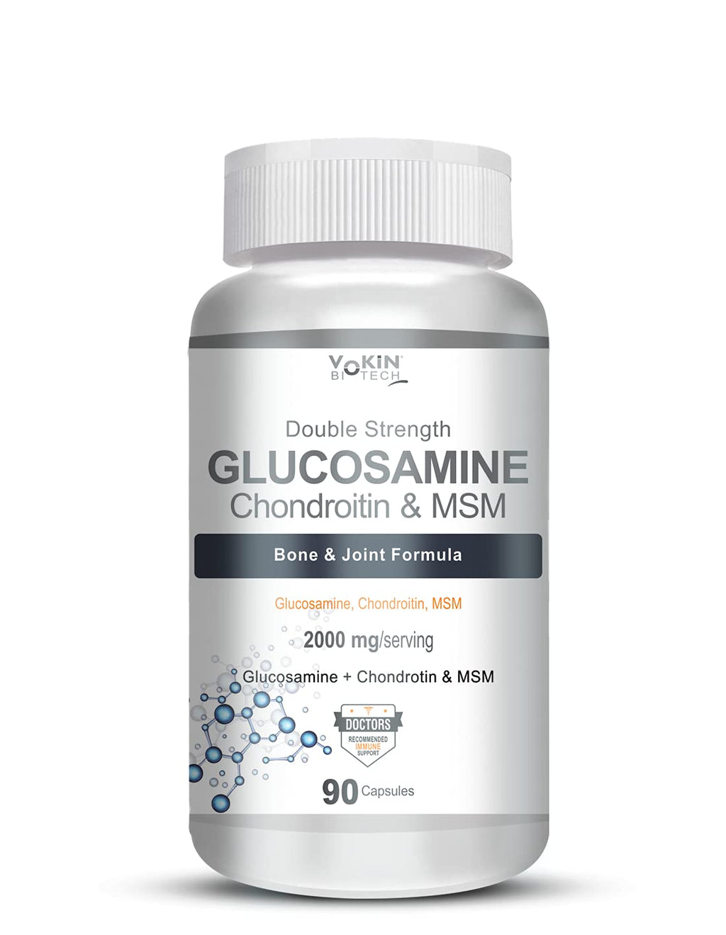 Vokin Biotech Glucosamine 1000mg, MSM 500mg & Chondroitin 500mg Support Joint Pain & Joint Strength (Glucosamine) | Grocsy