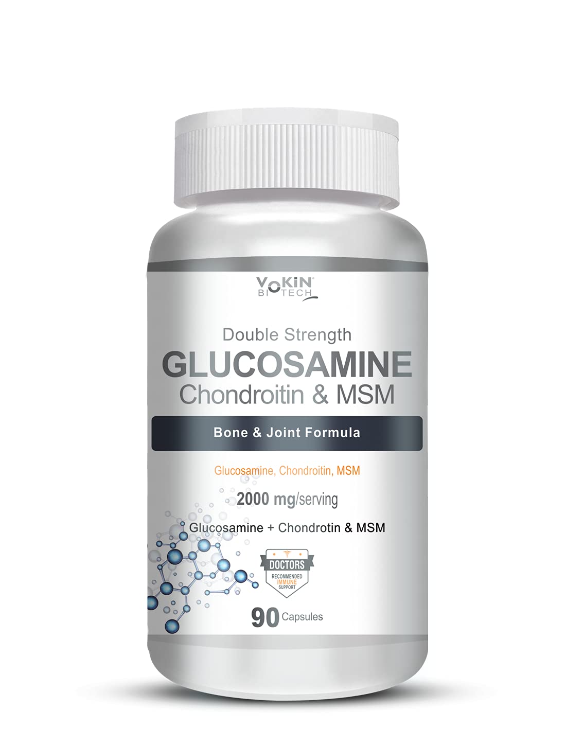 Vokin Biotech Glucosamine 1000mg, MSM 500mg & Chondroitin 500mg Support Joint Pain & Joint Strength (Glucosamine) | Grocsy