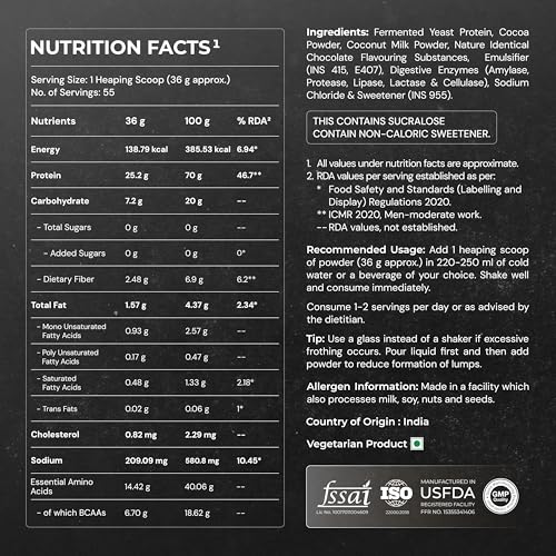 Nutrabay Yeast Protein Powder - Rich Chocolate Crème | Grocsy
