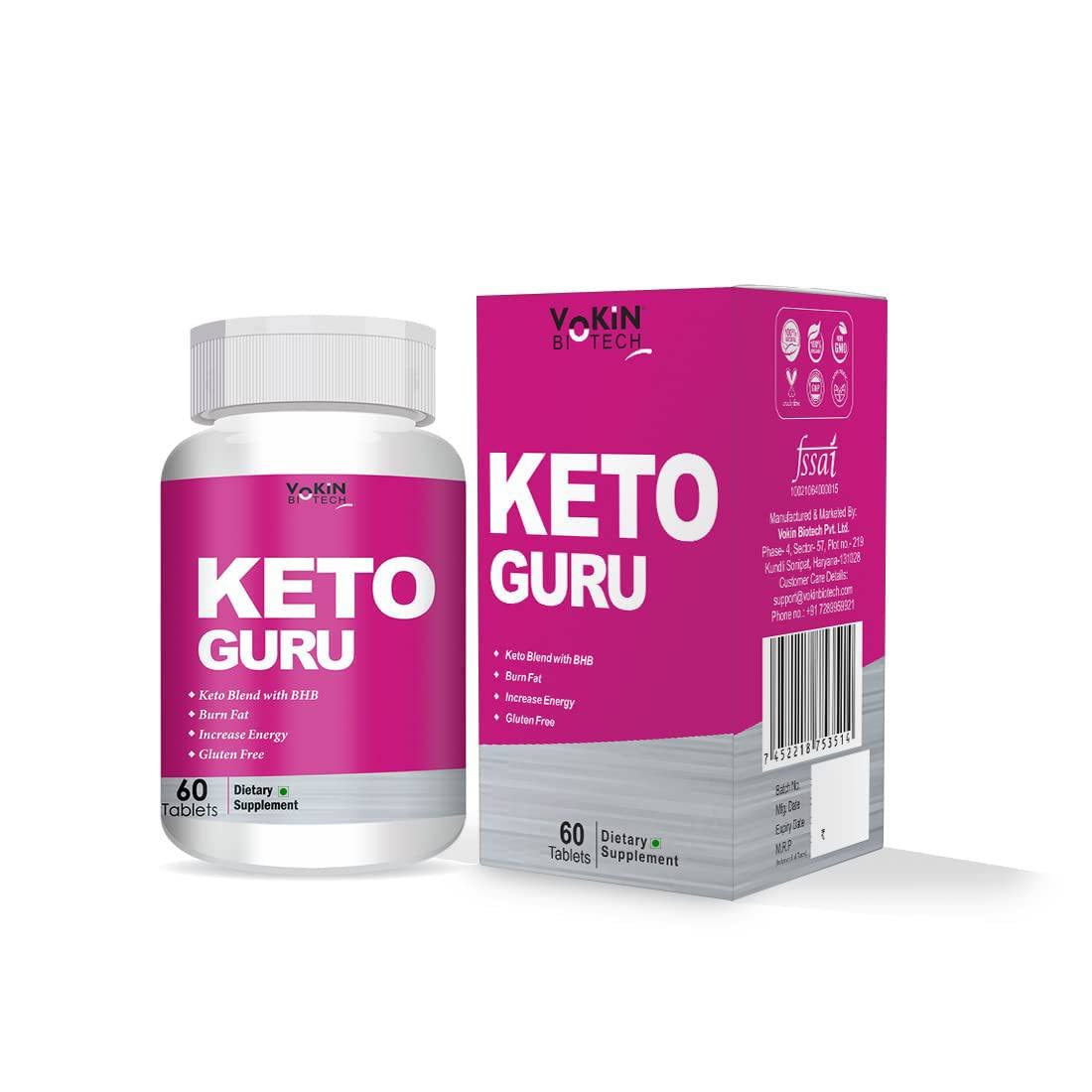 Vokin Biotech Keto Guru Tablets for weight loss | Fat Burner Supplement | Grocsy