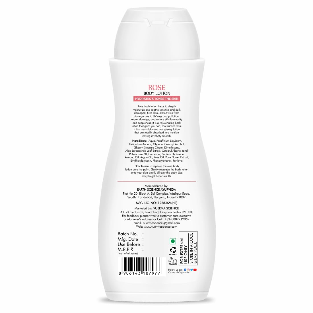 Nuerma Science Rose Body Lotion for Deep Moisturizing, Hydration & Nourishment | Grocsy