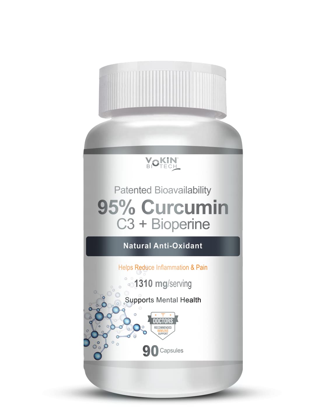 Vokin Biotech Curcumin C3+ Bioperine 1310mg Supports Mental Health | Grocsy