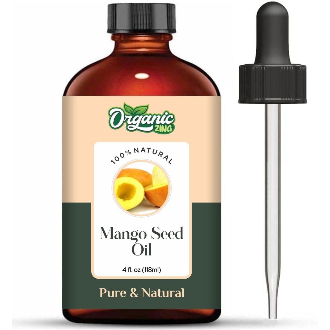 Organic Zing Mango Seed (Mangifera Indica) Oil | Pure & Natural Carrier Oil for Skincare, Hair Care & Massage | Grocsy