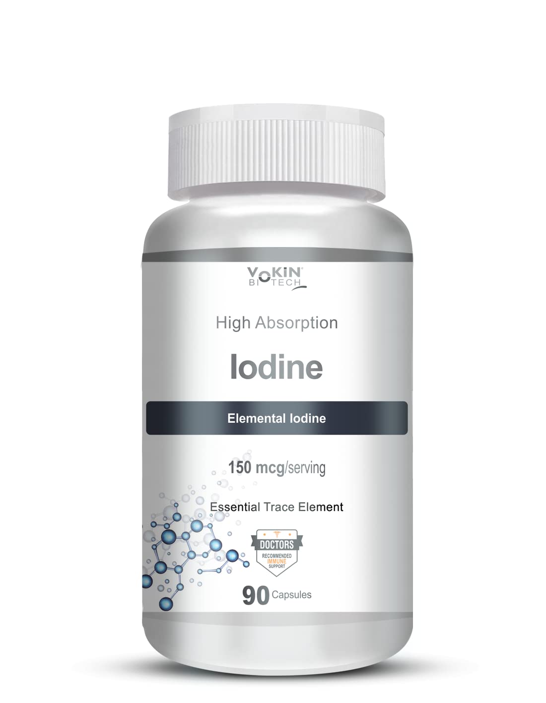 Vokin Biotech Iodine | Supplement to Support The Thyroid and Maintain Healthy Cellular Metabolism | Grocsy