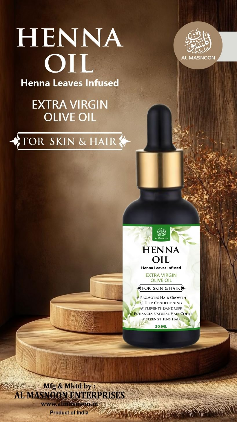 Al Masnoon Henna Oil Henna Leaves Infused In Olive Oil | Grocsy