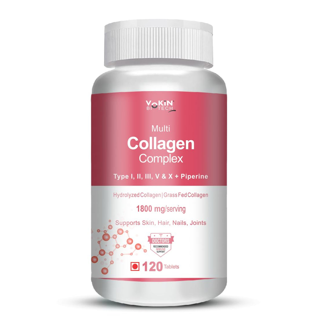 Vokin Biotech Multi Collagen Complex Peptide Tablets | Grocsy