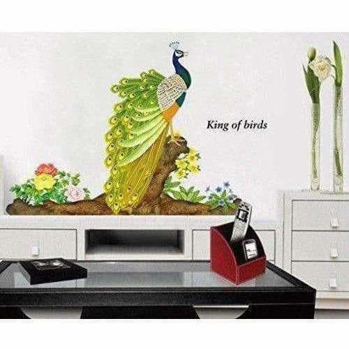 Multicolor - Decals Design Peacock Bird Wall Sticker | Grocsy