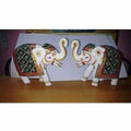 Kondapalli Handmade Elephants 2 Nos. Multi color Showpiece | Grocsy