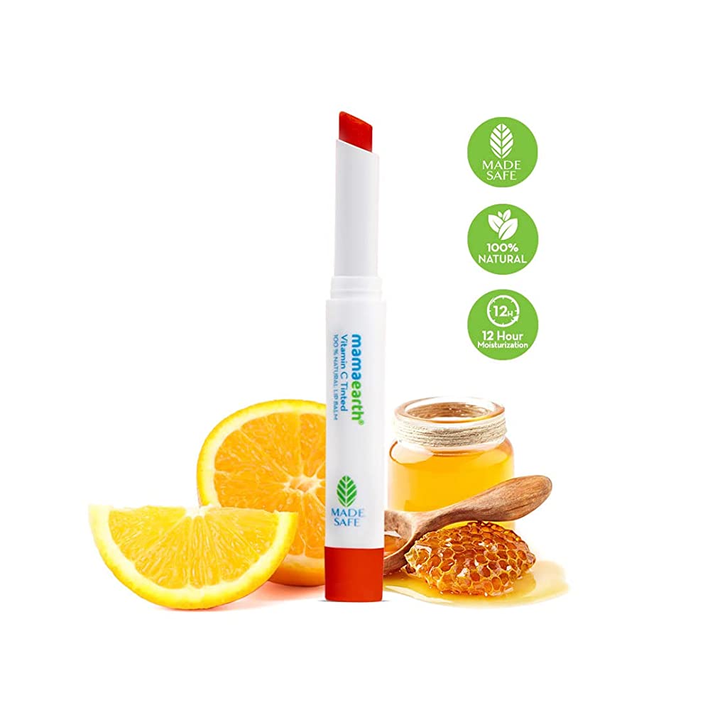 Mamaearth Vitamin C Tinted 100% Natural Lip Balm | Grocsy