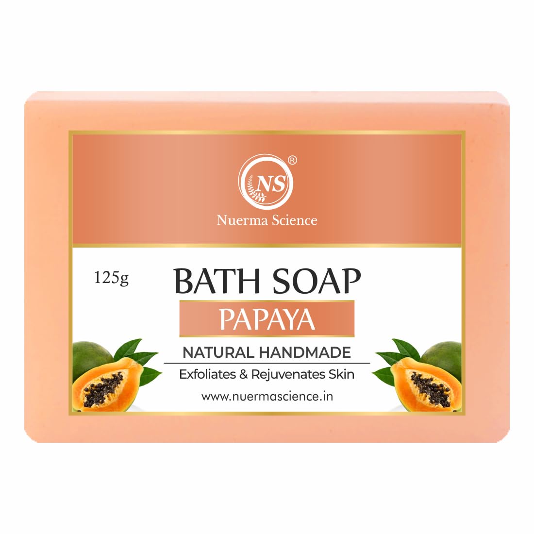 Nuerma Science Papaya Bath Soap | Exfoliates & Rejuvenates Skin | Grocsy
