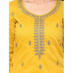 Yellow Chanderi Cotton Dress Material | Grocsy