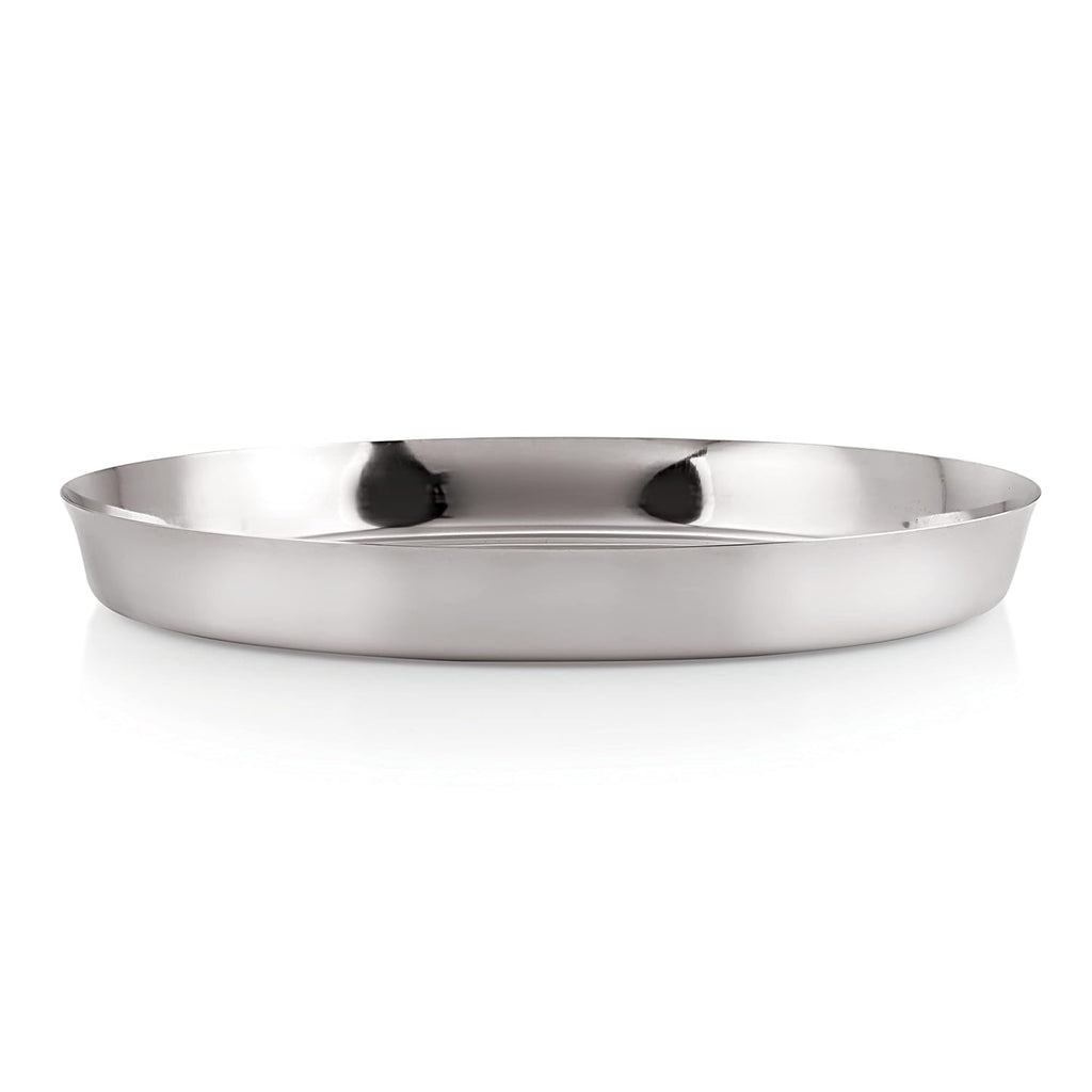 HAZEL Stainless Steel Plates Set|Dinner & Lunch Set of 6, 25.5 cm | Grocsy