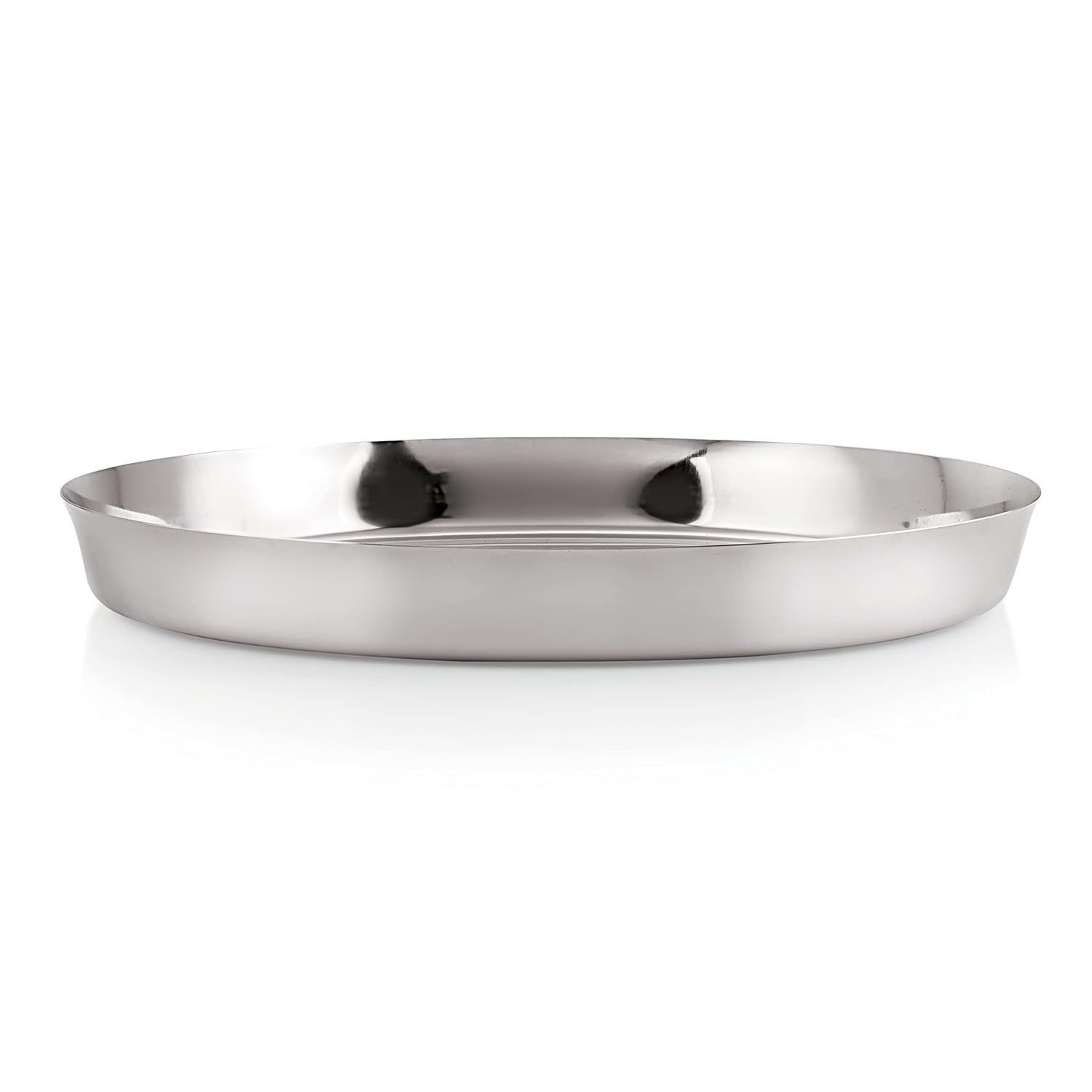HAZEL Stainless Steel Plates Set|Dinner & Lunch Set of 6, 25.5 cm | Grocsy