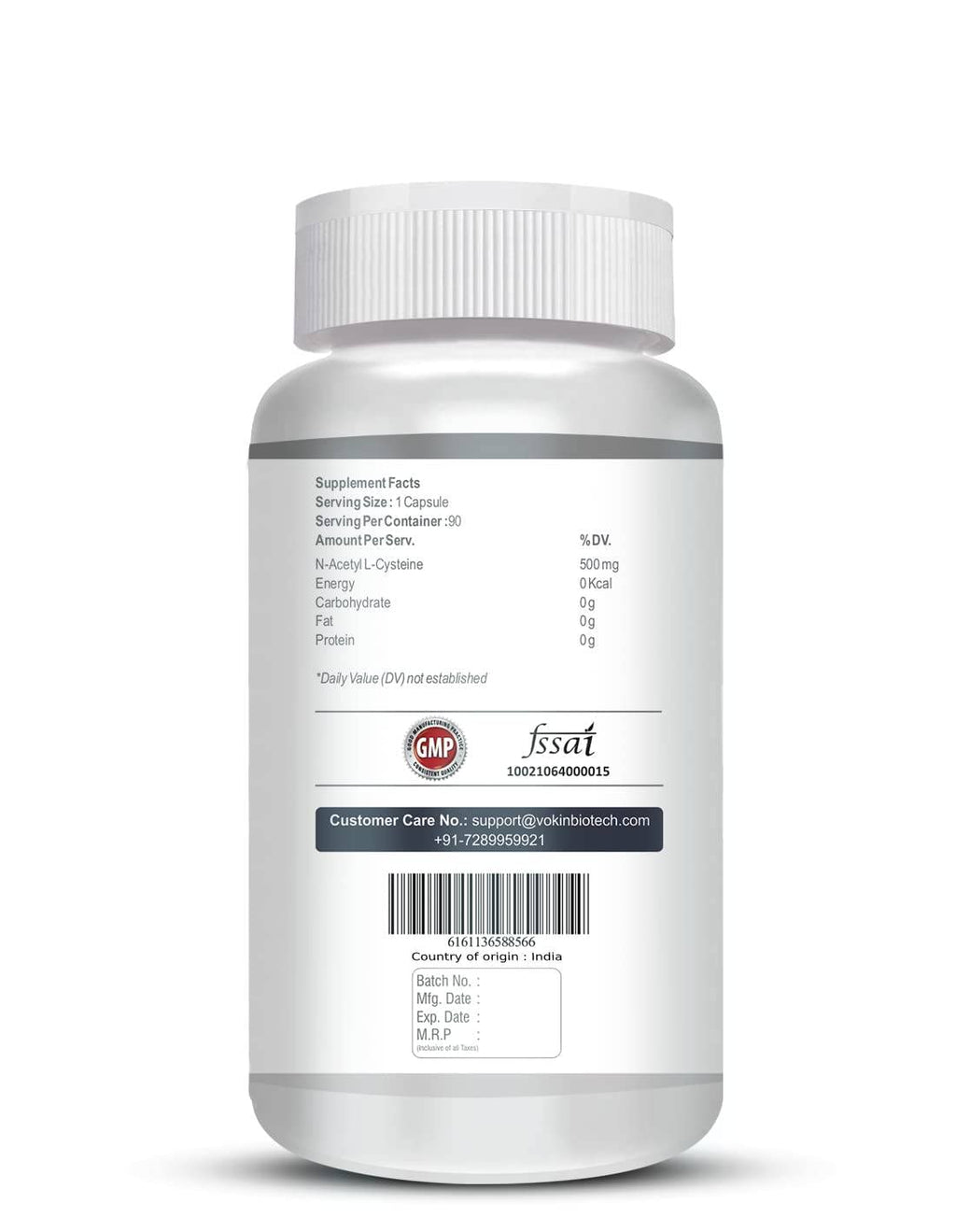 Vokin Biotech N-Acetyl L-Cysteine (NAC) – Supports Healthy Respiratory Function- 500mg | Grocsy