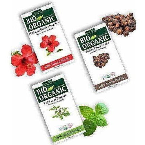 Indus Valley Bio Organic Hibiscus and Reetha Powder with Tulsi, 300g | Grocsy