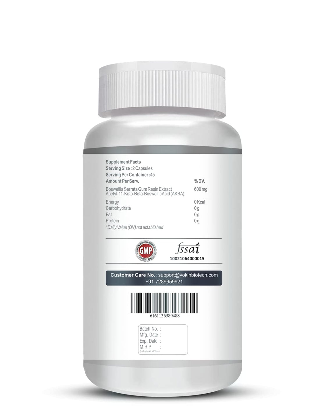 Vokin Biotech boswellia serrata raisin extract 600mg For Strong Bones & Relives Joint Pain | Better Flexibility For Men & Women | Grocsy