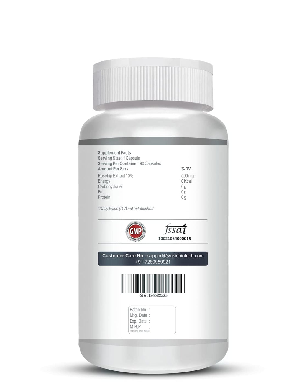 Vokin Biotech Rosehip Extract, Support Bone & Joint Health, Capsules (500mg) | Grocsy
