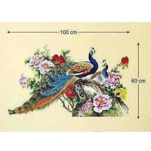 Multi color Peacock Birds Nature Wall Sticker - Model 2 | Grocsy