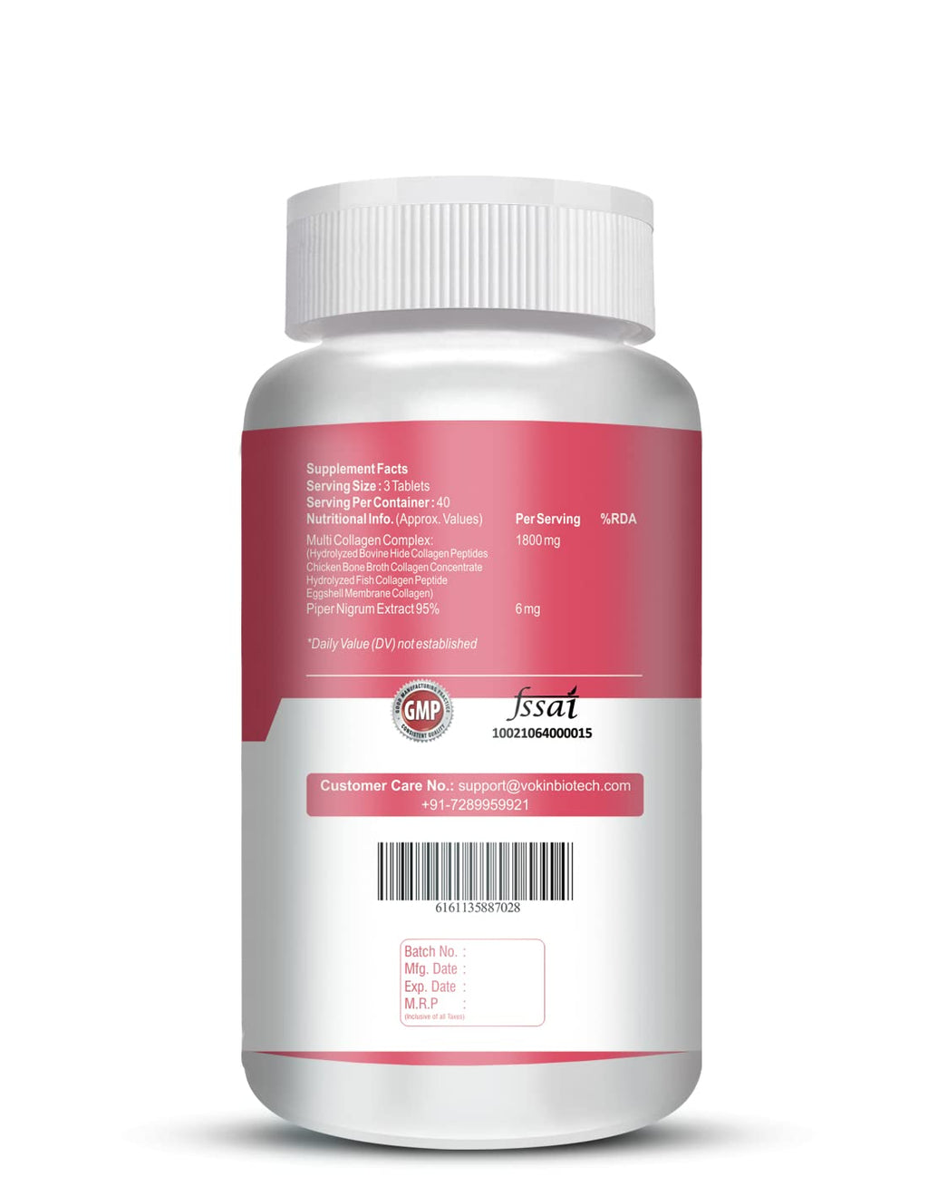 Vokin Biotech Multi Collagen Complex Peptide Tablets | Grocsy