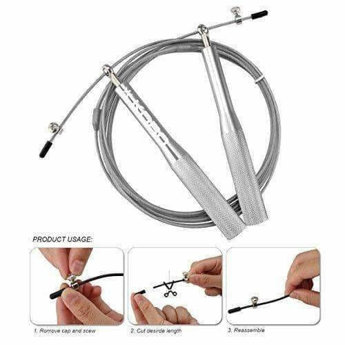Kobo Metal Speed Aluminum Jump Rope (Silver) | Grocsy