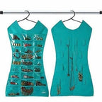 Green Color - Fabric Hanging Dress Double Sided Jewelry Organizer | Grocsy
