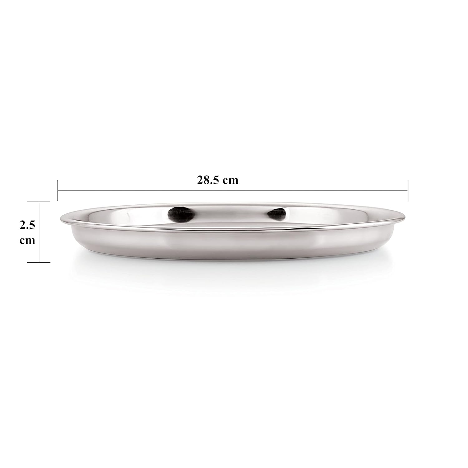 HAZEL Stainless Steel Plate Set for Dinner Launch, Set of 2, 28.5 cm, Medium | Grocsy