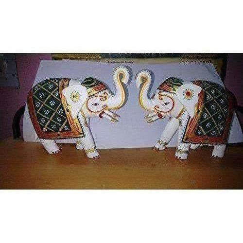 Kondapalli Handmade Elephants 2 Nos. Multi color Showpiece | Grocsy