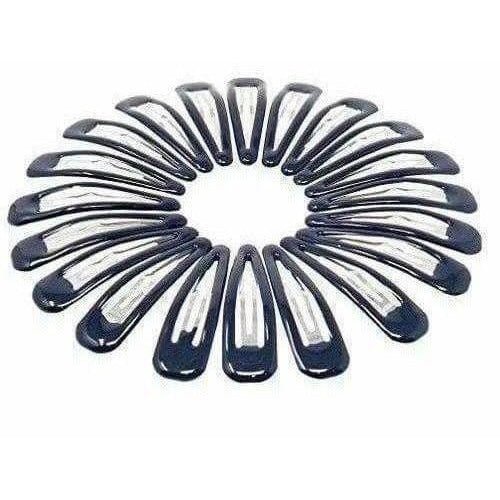 Black Hair Clips - Pack of 20 Tic Tac Everyday Wear Glossy Black Metal | Grocsy