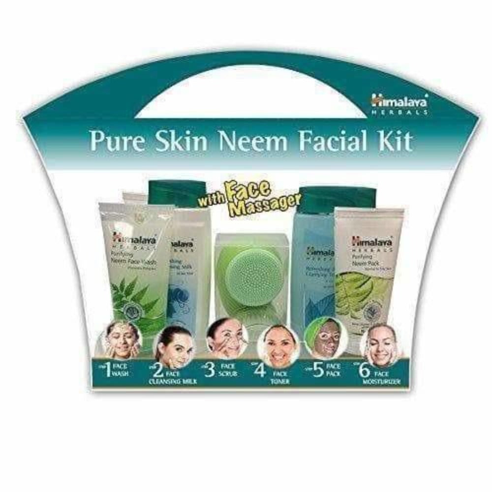 Himalaya Pure Skin Neem Facial Kit with Face Massager | Grocsy