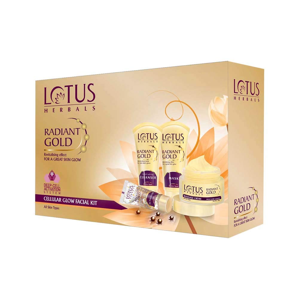 Lotus Herbals Radiant Gold Cellular Glow Facial Kit | Grocsy