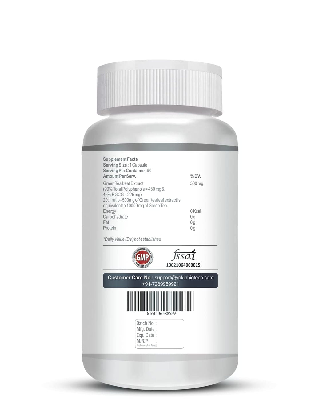 Vokin Biotech Green Tea Leaf Extract-90% Polyphenols & 45% EGCG– EGCG Supports Metabolism | Grocsy