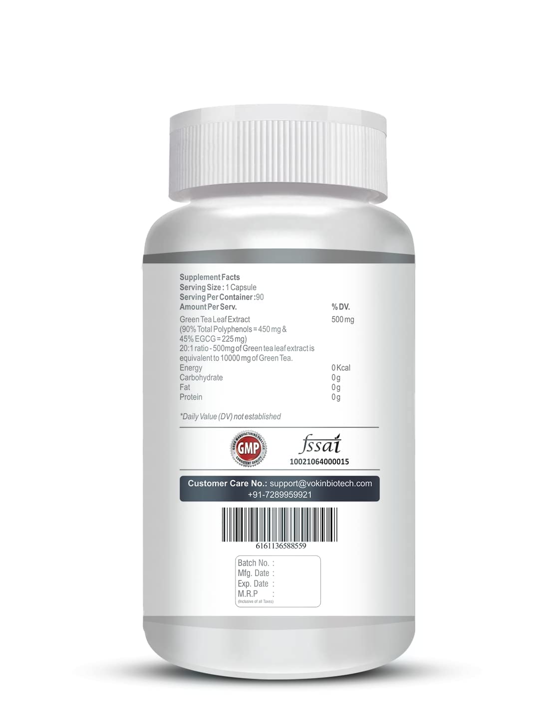Vokin Biotech Green Tea Leaf Extract-90% Polyphenols & 45% EGCG– EGCG Supports Metabolism | Grocsy